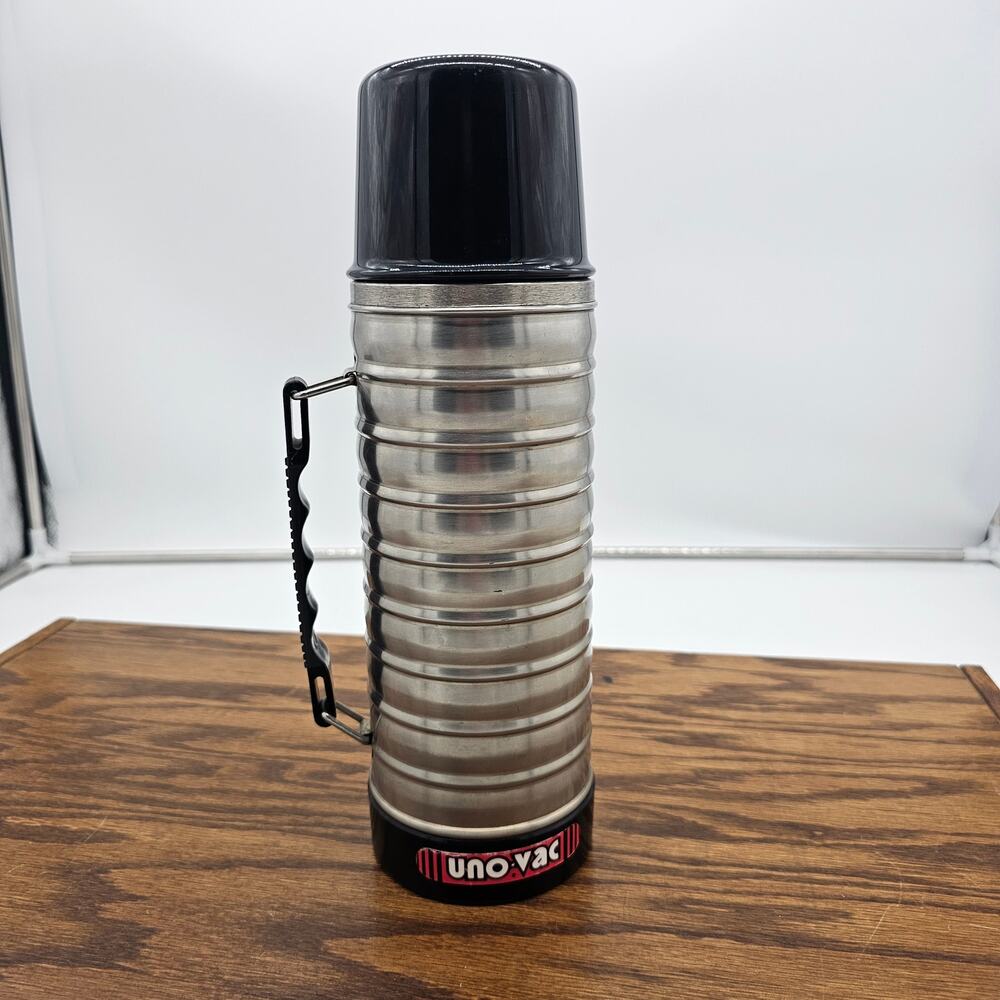 UnoVac 1 Qt Coffee Thermos Stainless Steel Retro Unbreakable Union Mfg Co 291283
